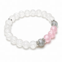 Aura Quartz and Ocean Sediment Beaded Bracelet - Unisex - Homeopathic 1857