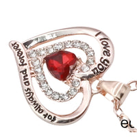 Heart Pendant Necklace For Women Double Heart Design Gold Plated Zinc Alloy B290