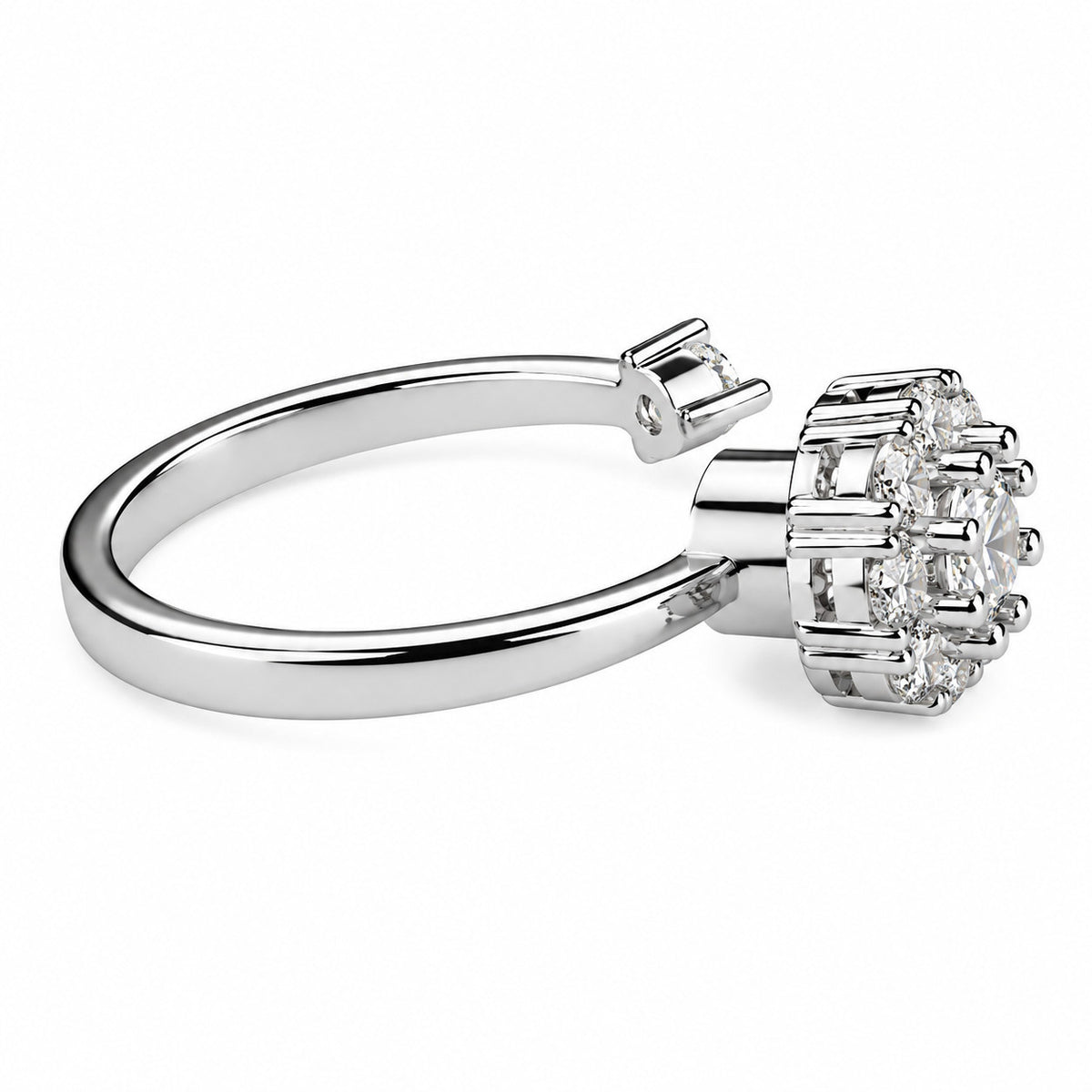 Floral Halo Spinner Ring Rotatable Adjustable Open Band Spinning Fidget 1570