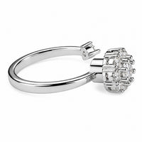 Floral Halo Spinner Ring Rotatable Adjustable Open Band Spinning Fidget 1570