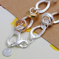 Premium Multicolour Link Charm Bracelet Heart Padlock Key Crystal CharM 1876