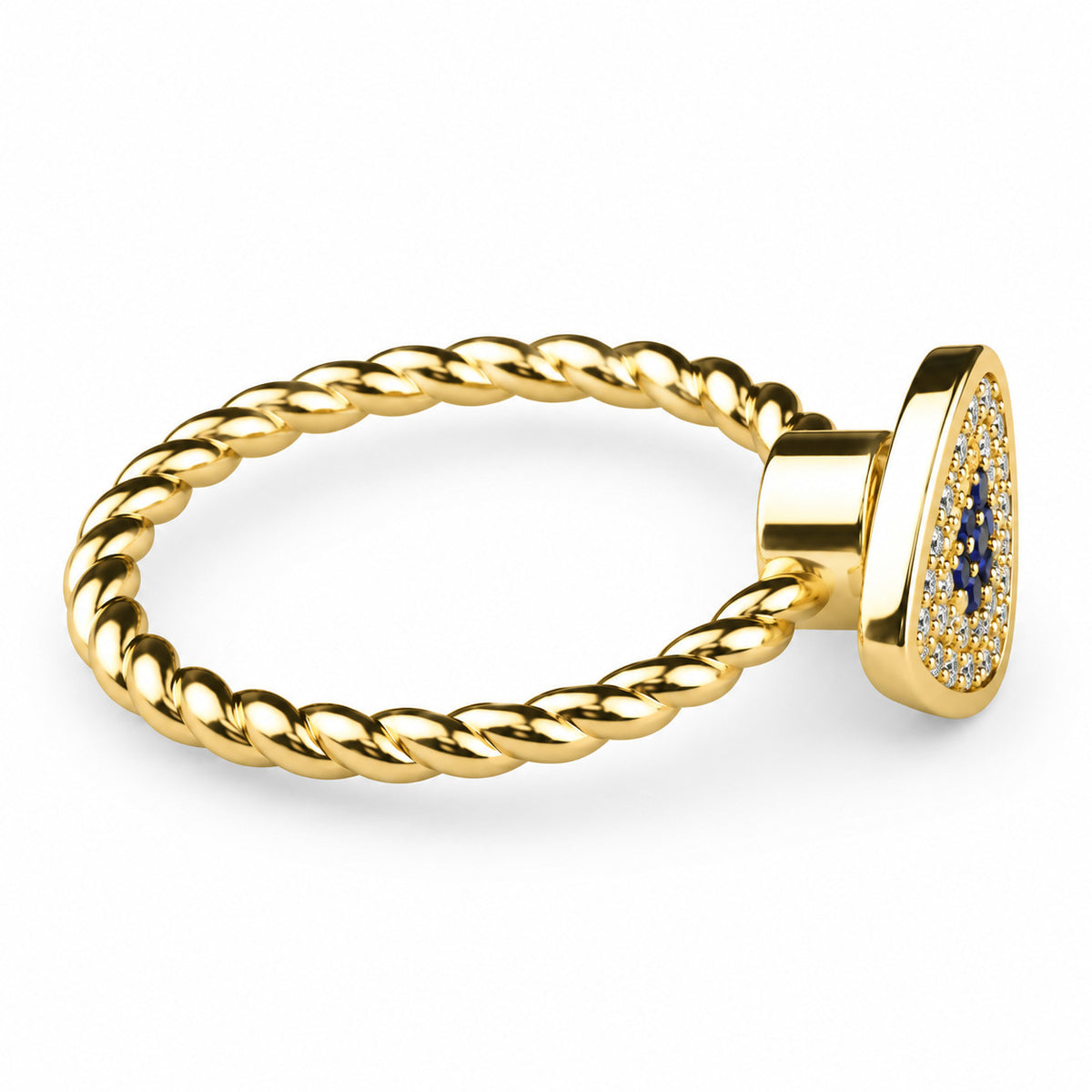 Rotatable Evil Eye Spinner Ring Zircon Adjustable Fidget Band Anxiety Stres 1529