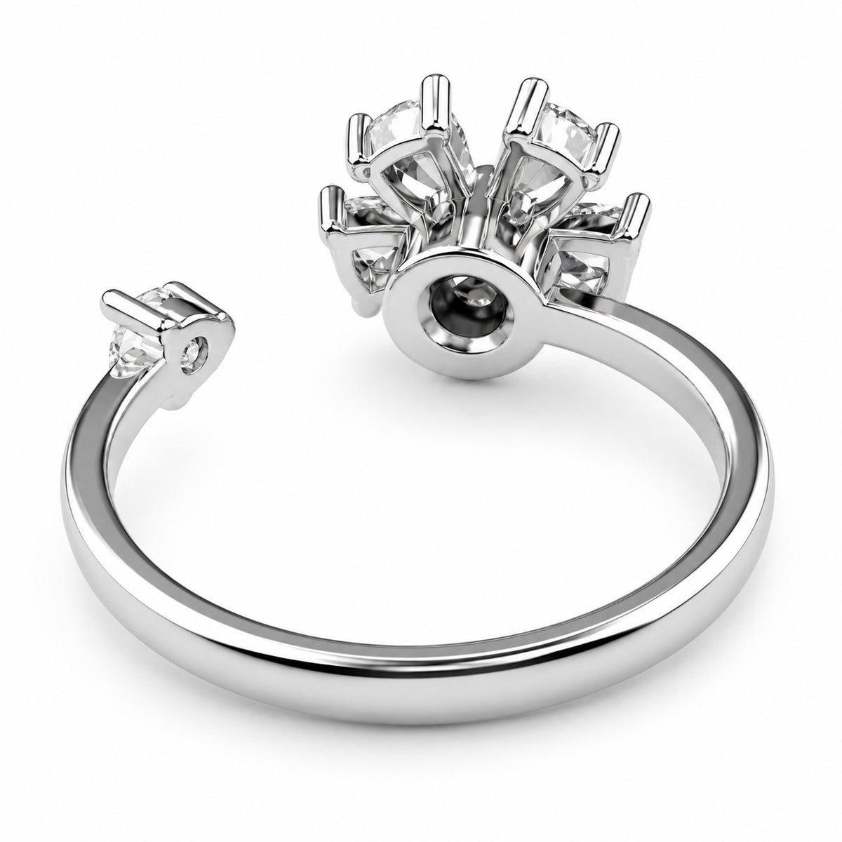 Floral Spinner Ring Rotatable Adjustable Open Ring Spinning Fidget Ring 1542
