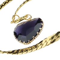 Purple Heart Pendant Necklace 40cm Statement Toggle Chain Clavicle Collar  1330