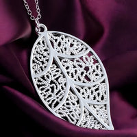 Unified Jewellery Premium Filigree Leaf Pendant Necklace 45cm 1852