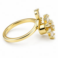 Elegant Rotatable Daisy Bee Spinner Ring Gold Plated Zircon Adjustable 1521