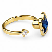 Gold Butterfly Ring Rotatable Adjustable Open Band Spinning Fidget Ring 1554