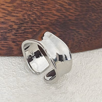 Adjustable Open Ring For Women Men, Silver Colour Wide Band Statement Ring B344