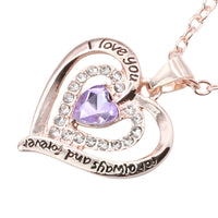 Heart Pendant Necklace For Women Gold Plated Alloy Double Heart Pendant B295
