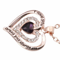 Heart Charm Necklace For Women Gold Plated Zinc Alloy Double Heart Pendant B291
