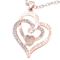 Heart Design Crystal Rhinestone Channel Zinc Alloy 18K Gold Plated Necklace B305