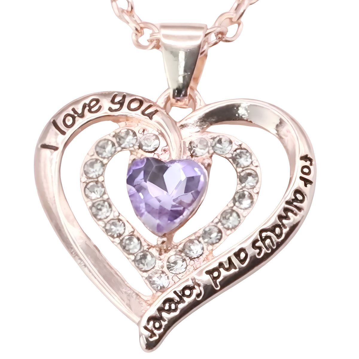 Heart Pendant Necklace For Women Gold Plated Alloy Double Heart Pendant B295