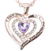 Heart Pendant Necklace For Women Gold Plated Alloy Double Heart Pendant B295