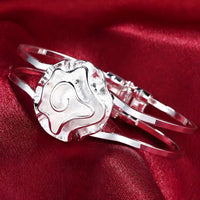 Unified Jewellery Abstract Rose Double Band Hinged Cuff Bracelet Women 1864