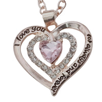 Micro-Insert Cubic Zirconia Accent, Heart-Cut Center Crystal, Link Chain  B299
