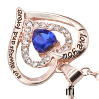 Gold Plated Zinc Alloy Heart Pendant Necklace with Heart-Shaped Coloured B298