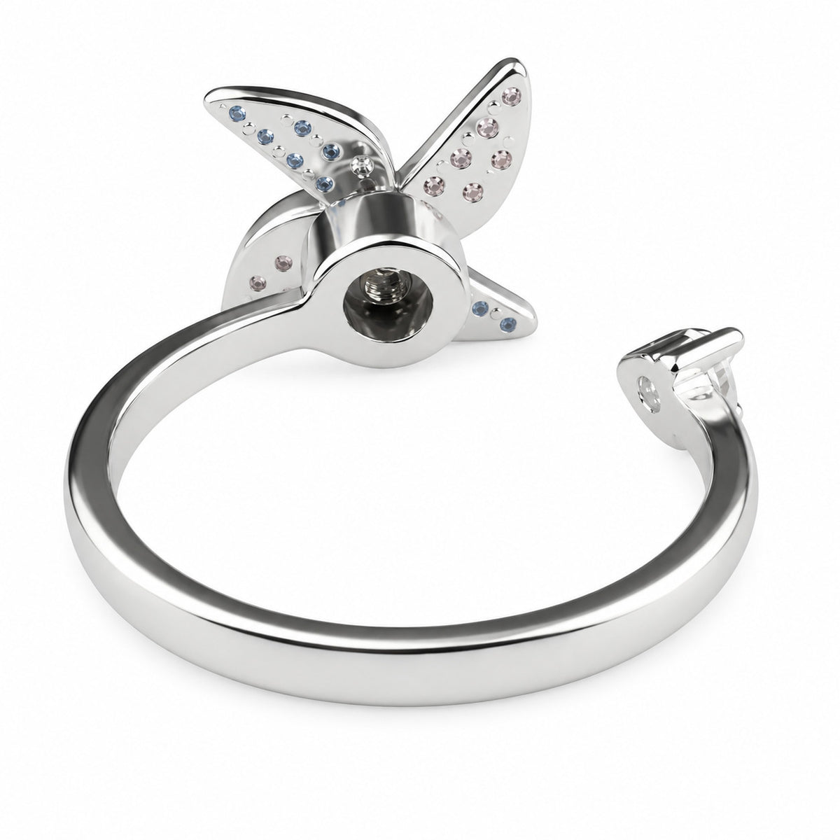 Windmill Spinner Ring Adjustable Open Ring Rotating Fidget Ring For Anxiety 1565