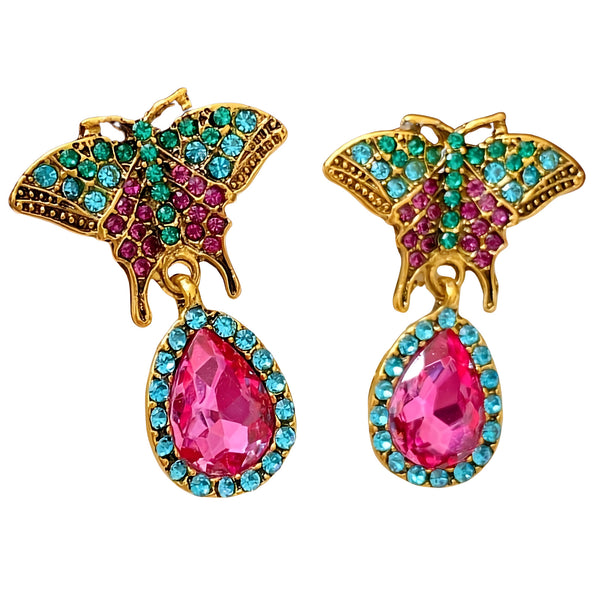 18K Gold Plated Butterfly Earrings Women – Elegant Zinc Alloy Drop Earrings 759