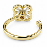 Spinning Flower Clover Ring Rotating Adjustable Fidget Ring Micro Zircon 1540