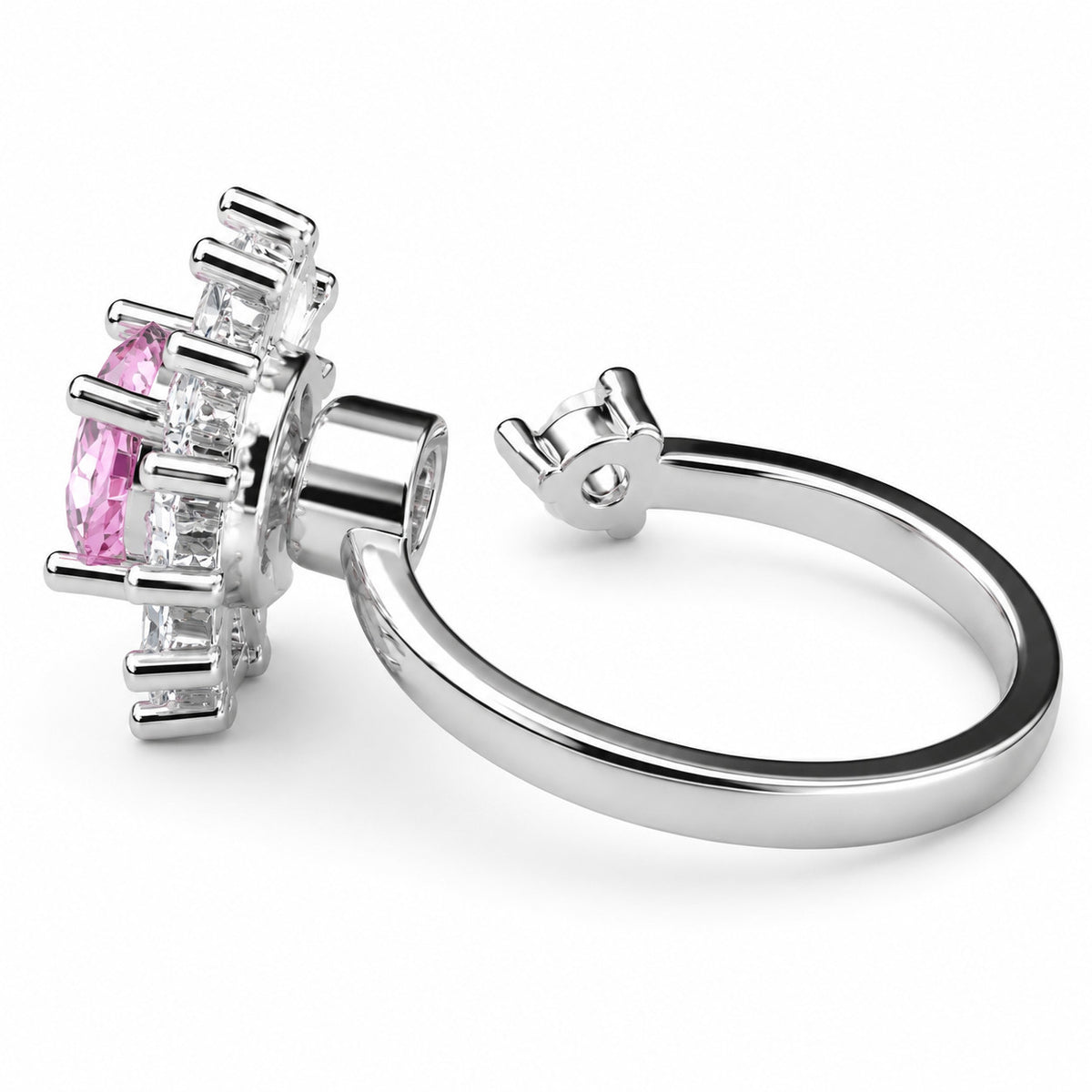 Rotatable Spinner Ring Adjustable Fidget Anxiety Ring Floral Halo Sunburst 1532