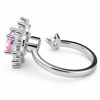 Rotatable Spinner Ring Adjustable Fidget Anxiety Ring Floral Halo Sunburst 1532