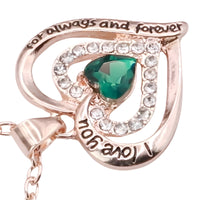 Women’s Heart Necklace Gold Plated Zinc Alloy Double Layer Heart Pendant B294