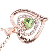 Heart Pendant Necklace Women Gold Plated Zinc Alloy Double Heart Necklace B297