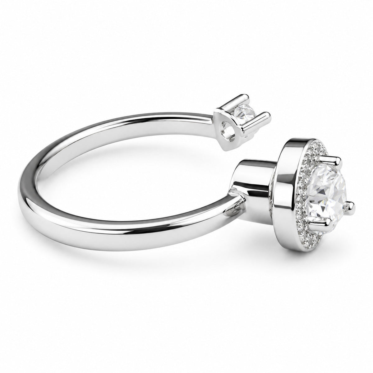 Heart Halo Spinner Ring Adjustable Open Ring Rotating Fidget Ring Anxiety 1546
