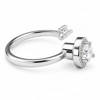 Heart Halo Spinner Ring Adjustable Open Ring Rotating Fidget Ring Anxiety 1546