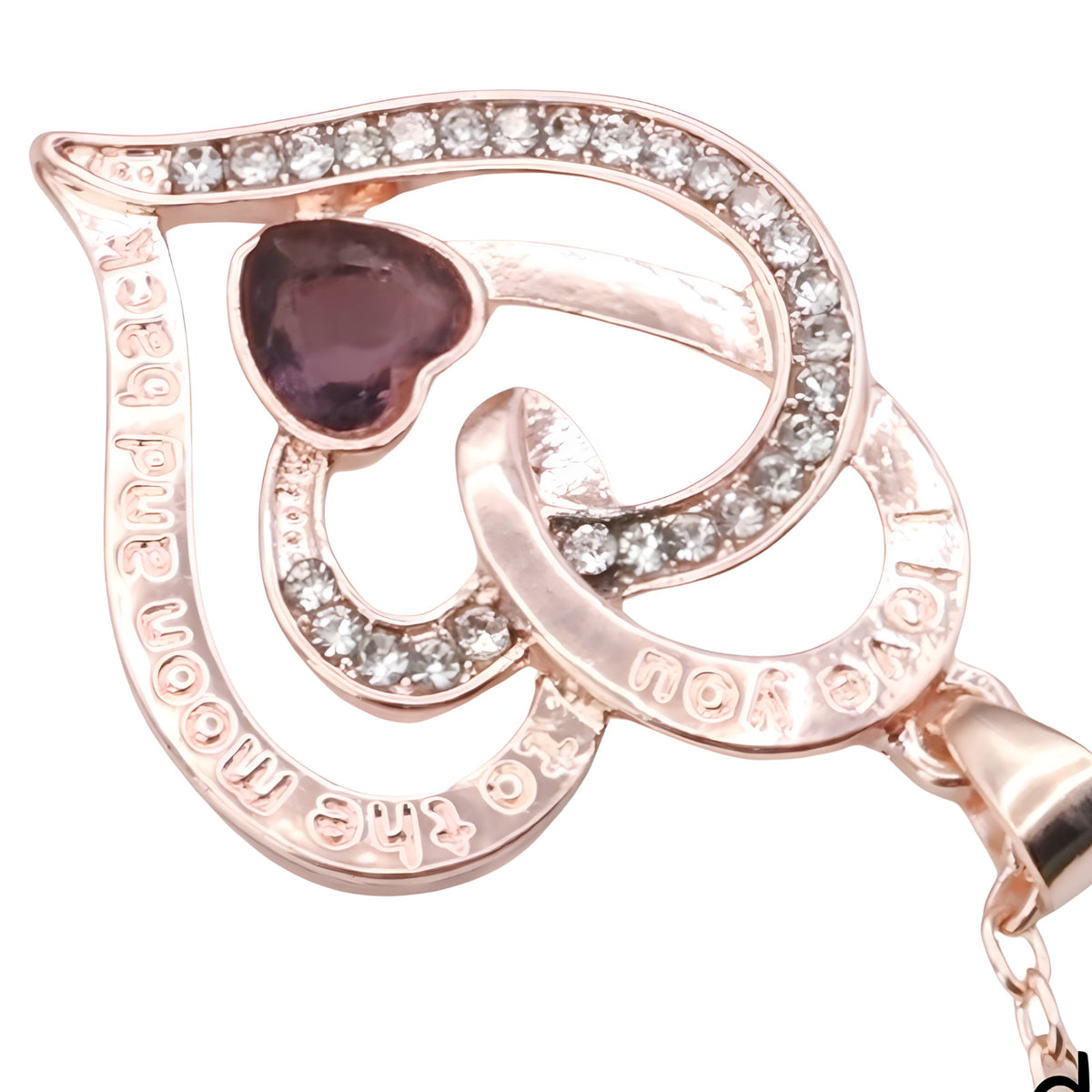 18K Gold Plated Heart Necklace For Women Zinc Alloy Material With Red Princ B302