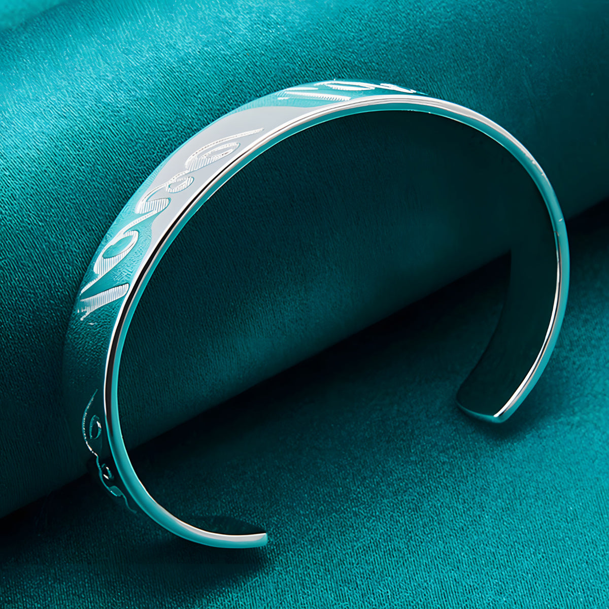 Premium Love Script Cuff Bracelet for Women, Adjustable Open Bangle 1871