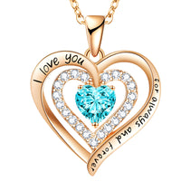 Women’s Heart Necklace Gold Plated Zinc Alloy Double-Layer Heart Pendant B292