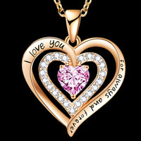 Micro-Insert Cubic Zirconia Accent, Heart-Cut Center Crystal, Link Chain  B299