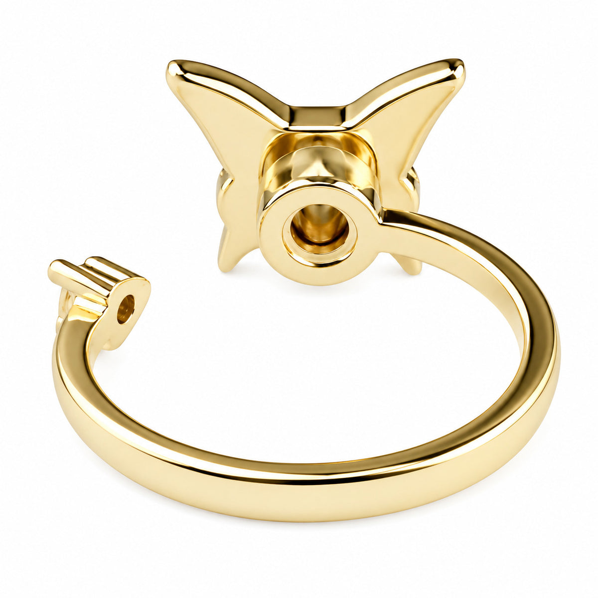 Gold Butterfly Ring Adjustable Open Spinner Ring Rotating Fidget Ring 1572