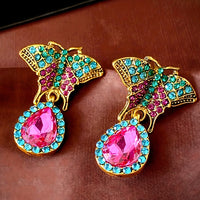 18K Gold Plated Butterfly Earrings Women – Elegant Zinc Alloy Drop Earrings 759