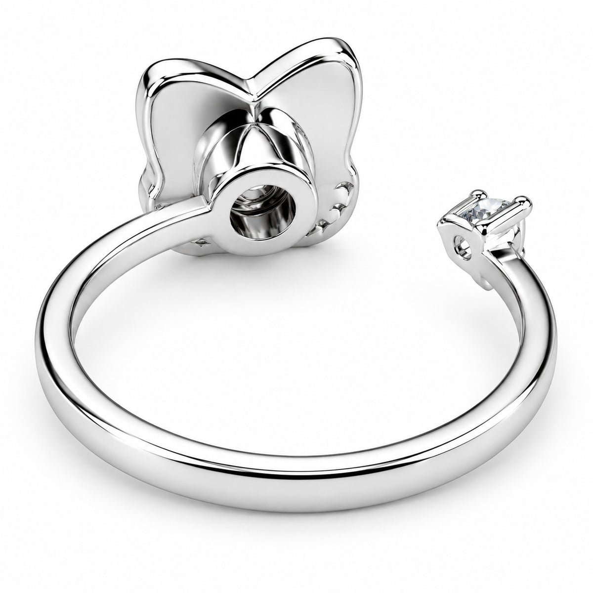 Rotatable Spin Ring Blue Butterfly Spinner Ring Adjustable Open Spinning 1553
