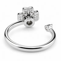 Rotating Spinner Ring Adjustable Fidget Anxiety Four Leaf Clover Crystal 1538