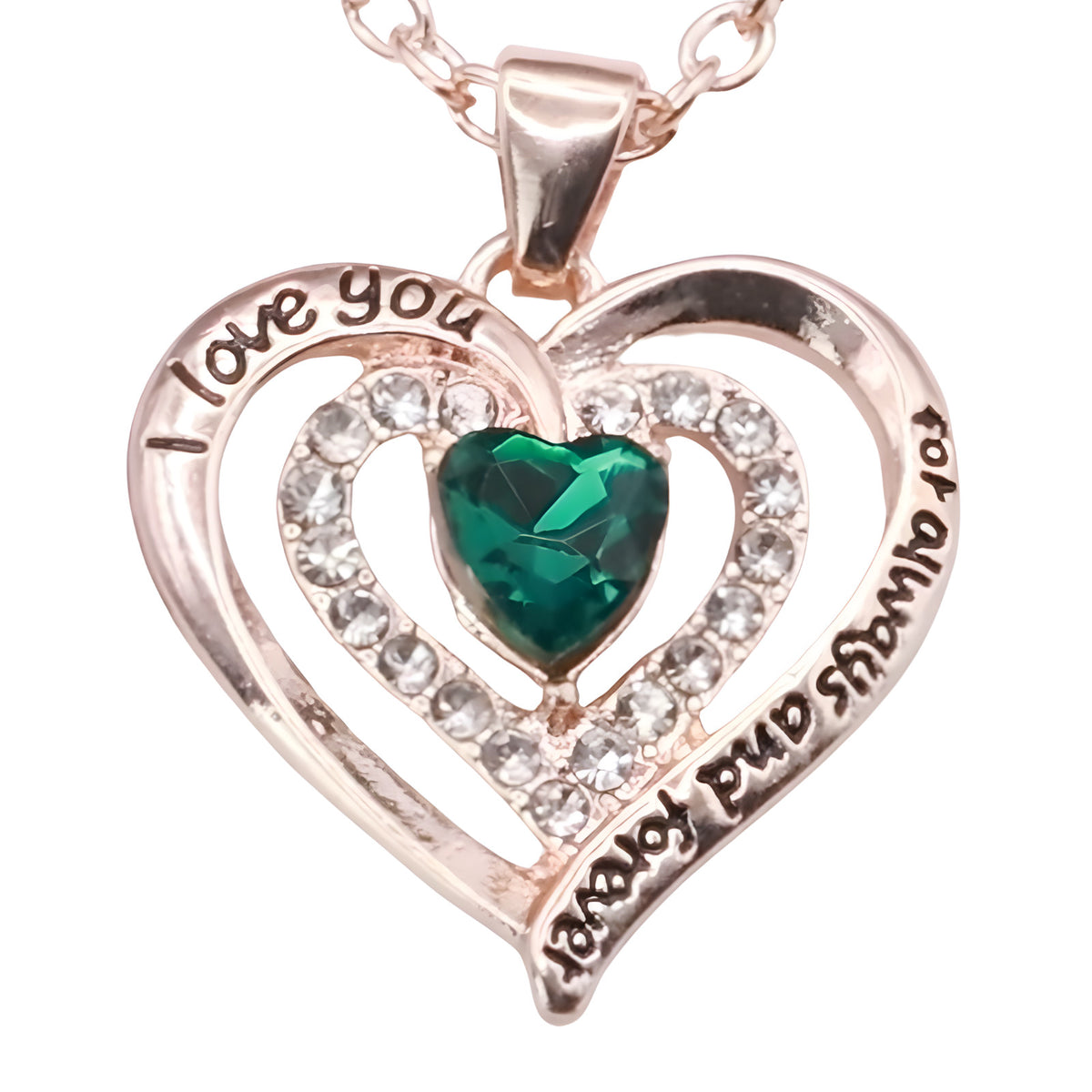 Women’s Heart Necklace Gold Plated Zinc Alloy Double Layer Heart Pendant B294