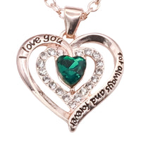 Women’s Heart Necklace Gold Plated Zinc Alloy Double Layer Heart Pendant B294