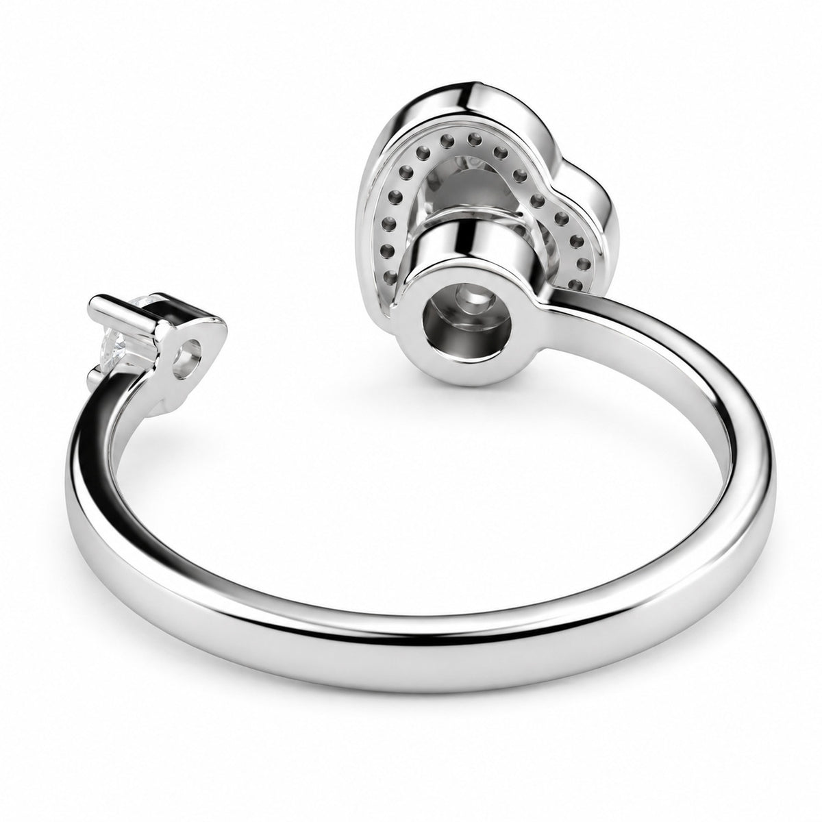 Heart Halo Spinner Ring Adjustable Open Ring Rotating Fidget Ring Anxiety 1546