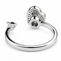 Heart Halo Spinner Ring Adjustable Open Ring Rotating Fidget Ring Anxiety 1546