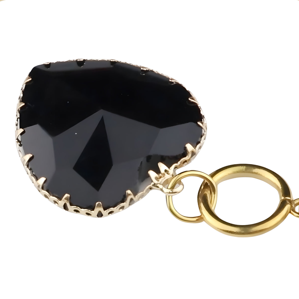 Black Heart Pendant Necklace Bold Toggle Chain Statement Collar Necklace 1329