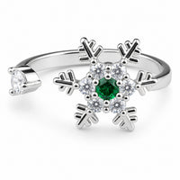 Adjustable Open Band Spinning Rotating Fidget Ring For Anxiety Silver Tone 1556