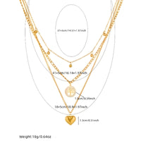 Gold Heart Tree of Life Layered Necklace for Women – Trendy Copper Metal 754