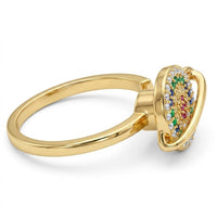 Exclusive Rotatable Planet Saturn Spinner Ring MultiColor Zircon Adjustable 1528