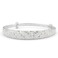 Unified Jewellery Engraved Floral Wide Bangle Adjustable Bracelet Women 1863