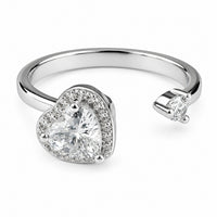 Heart Halo Spinner Ring Adjustable Open Ring Rotating Fidget Ring Anxiety 1546
