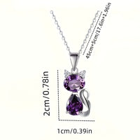 Stainless Steel Jewelry Heart of The Ocean Crystal Cat Pendant Zinc Alloy 558