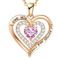 Micro-Insert Cubic Zirconia Accent, Heart-Cut Center Crystal, Link Chain  B299