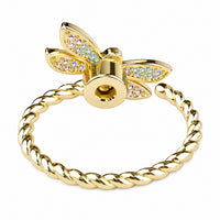 Dragonfly Spinner Ring Adjustable Open Band Spinning Rotating Fidget Ring 1563